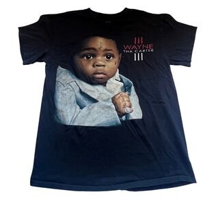 Lil Wayne Tha Carter III Baby Portrait Graphic T Shirt Black Mens Med